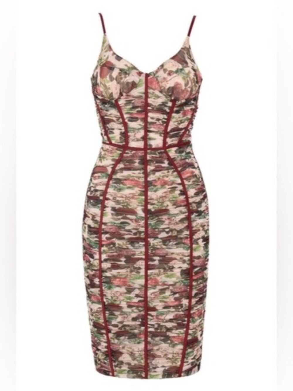 HOUSE OF CB - SABLE -Vintage Floral Ruched Corset Dress - Read Description!!